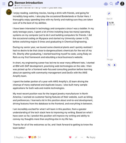 Saisie d'écran d'un sujet d'introduction